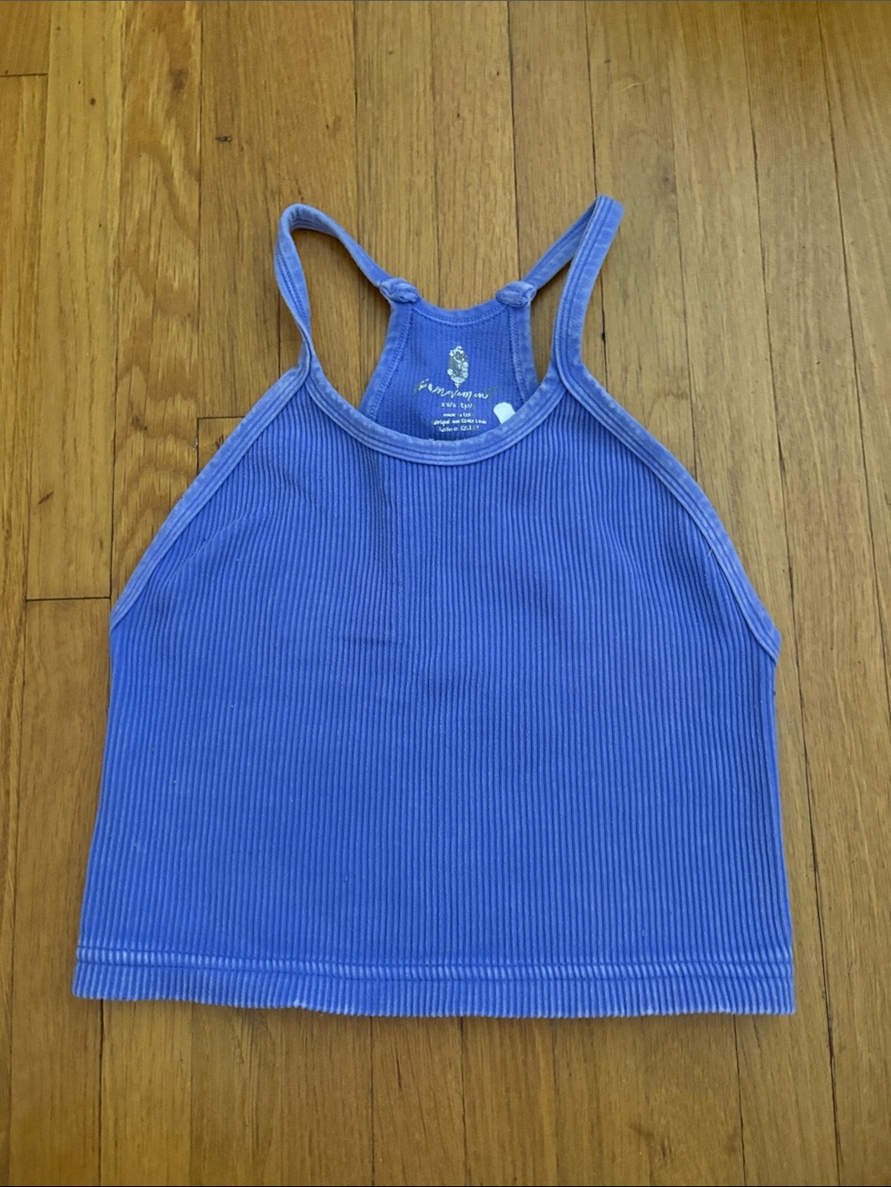 Free People Ribbed Racerback Tank Top - Periwinkle Blue